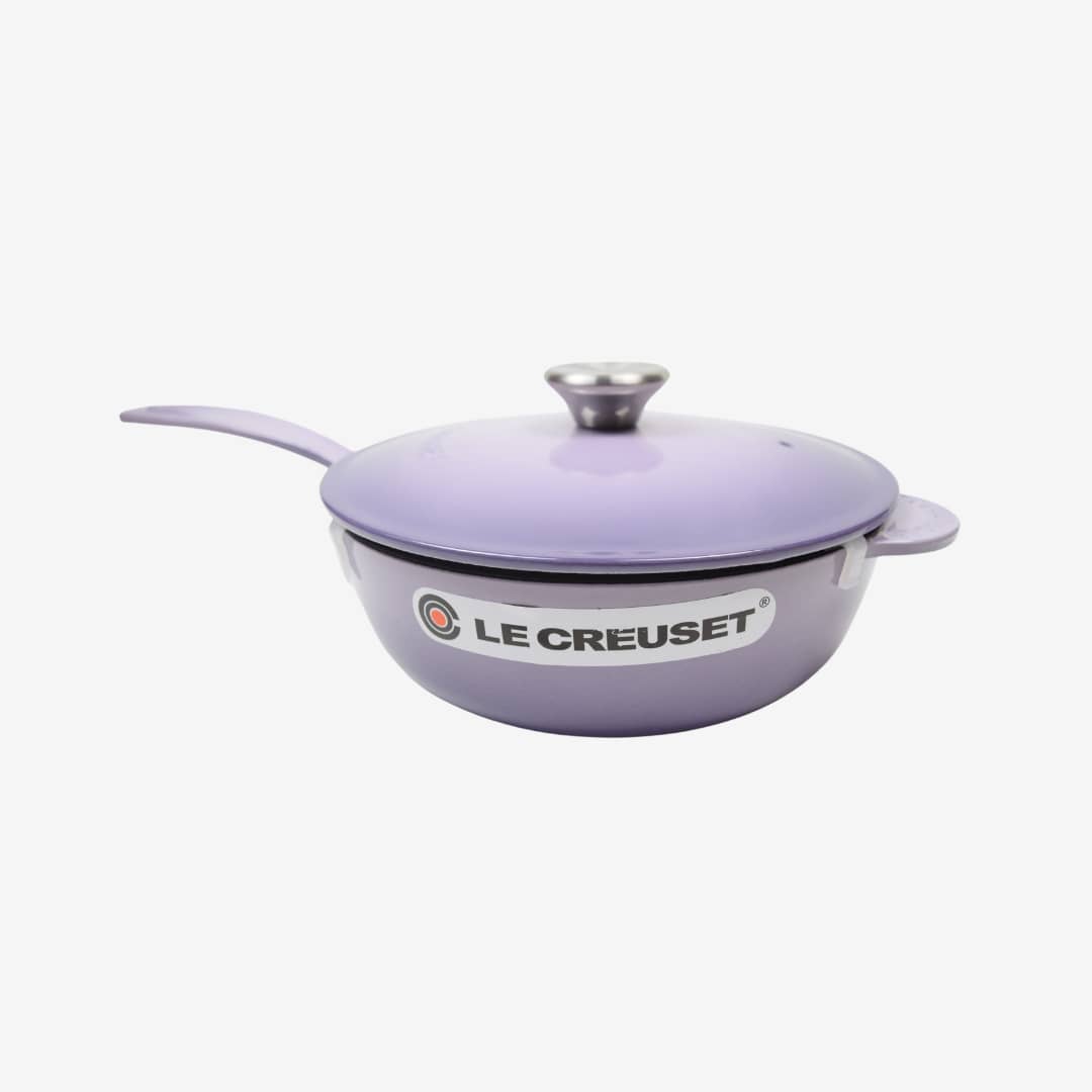 Le Creuset rice pot, lid holder, spoon rest in Provence/Bluebell Purple